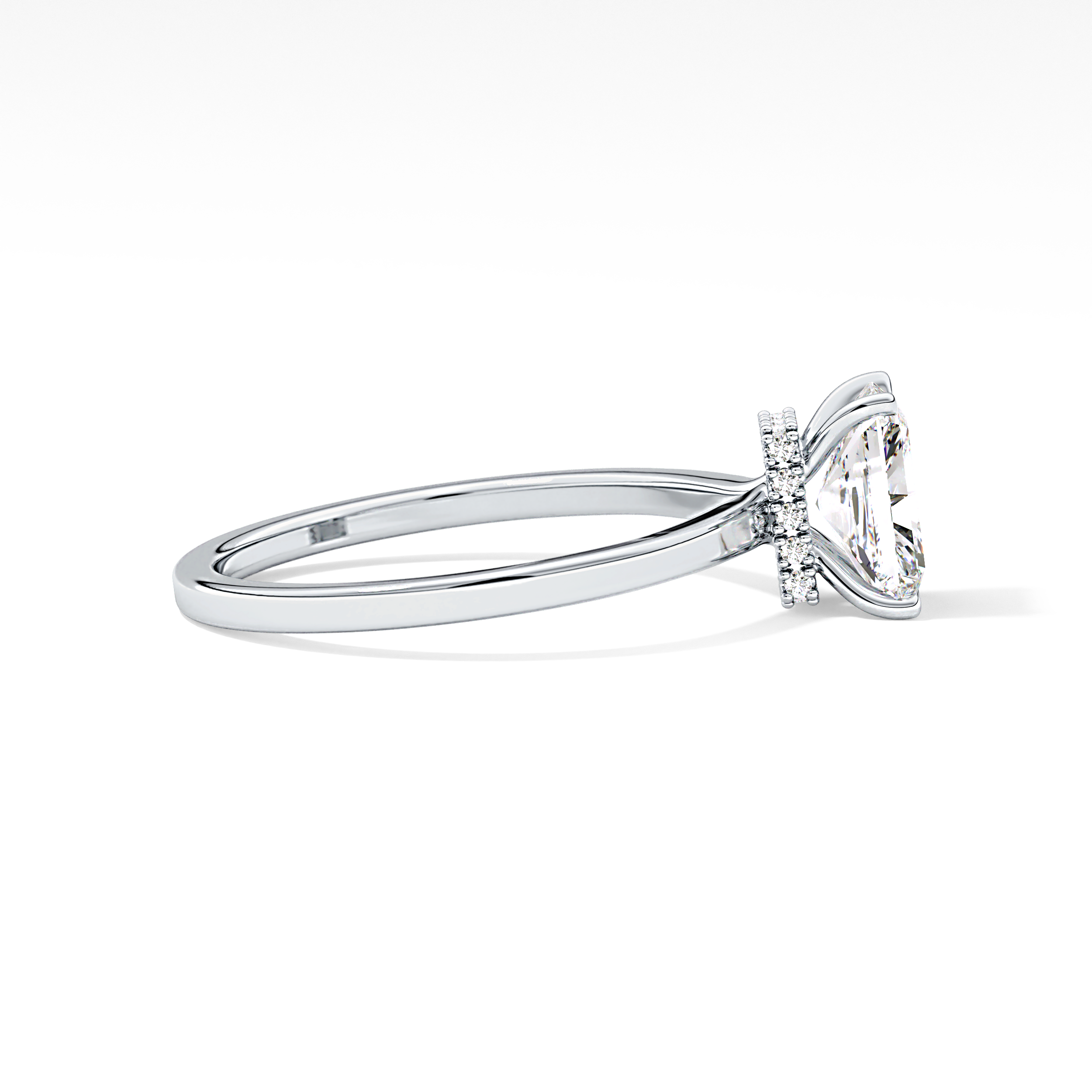 Radiant Hidden Halo Lab Grown Diamond Engagement Ring