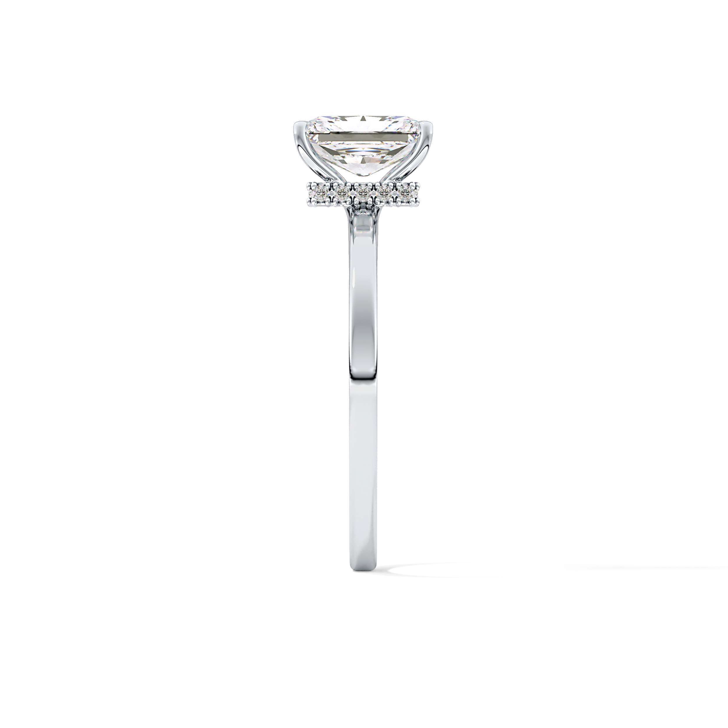 Radiant Hidden Halo Lab Grown Diamond Engagement Ring