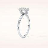 1.21 CT Radiant Shaped Hidden Halo Moissanite Engagement Ring