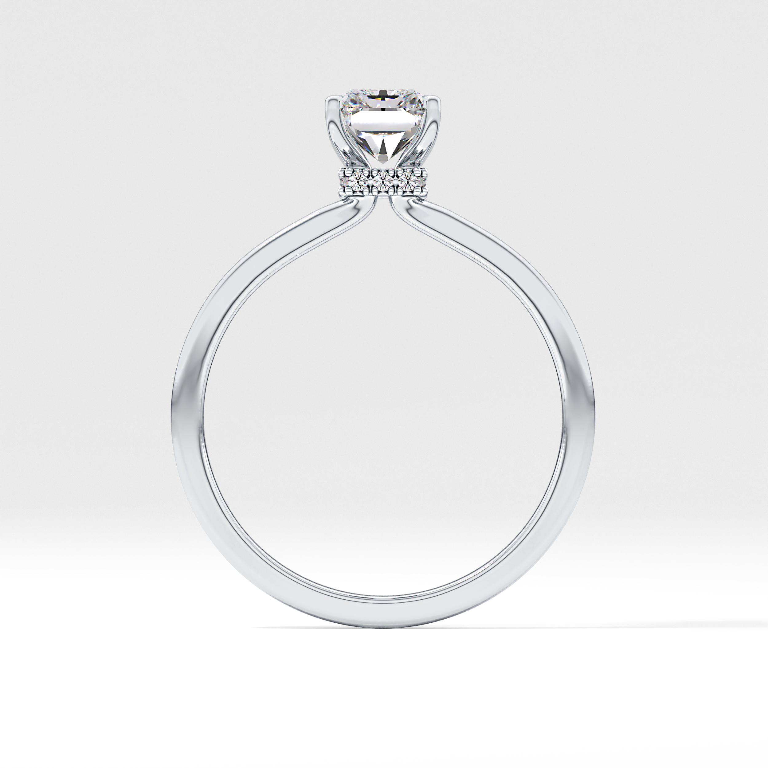 Radiant Hidden Halo Lab Grown Diamond Engagement Ring