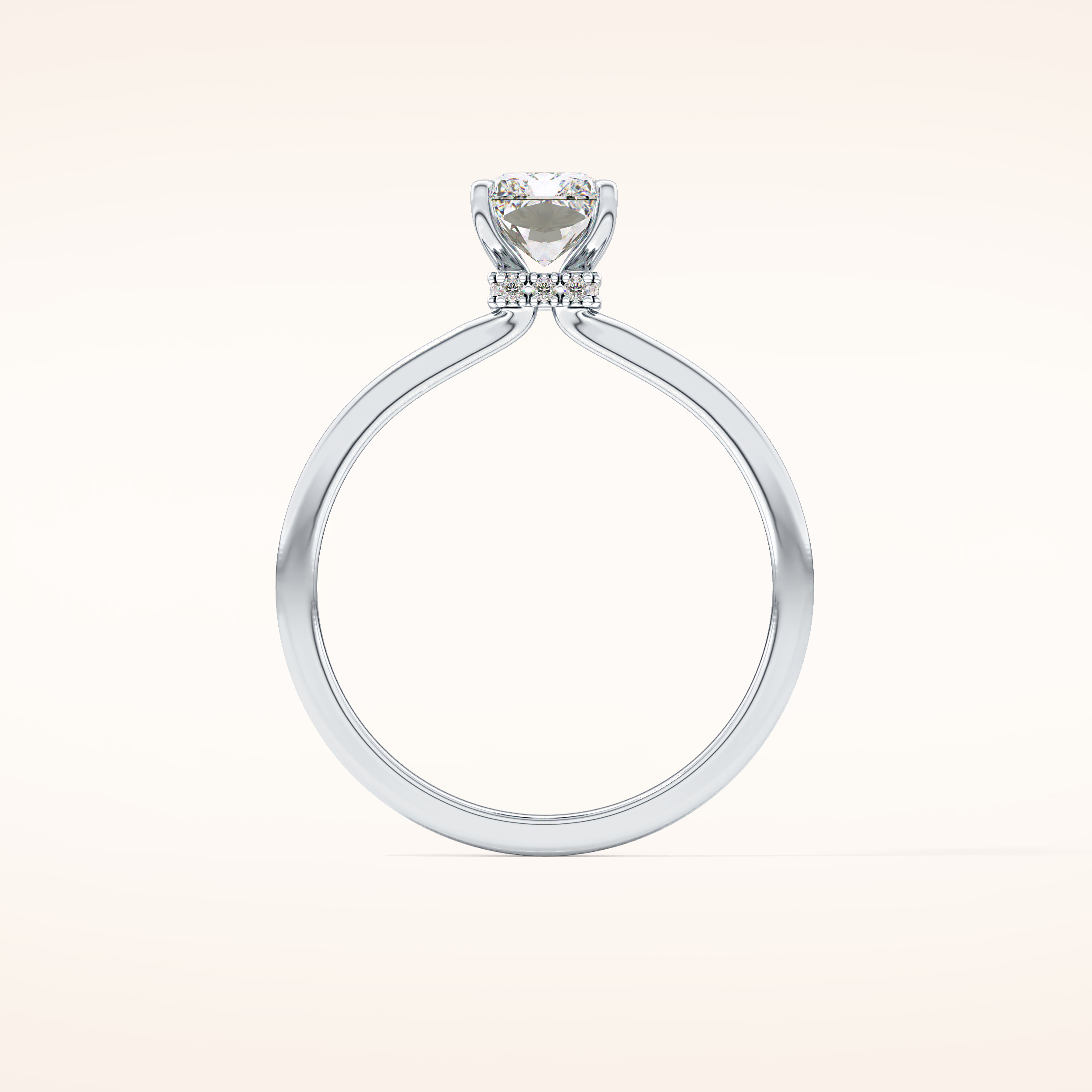 1.21 CT Radiant Shaped Hidden Halo Moissanite Engagement Ring