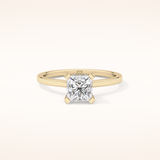 1.04 CT Princess Shaped Hidden Halo Moissanite Engagement Ring