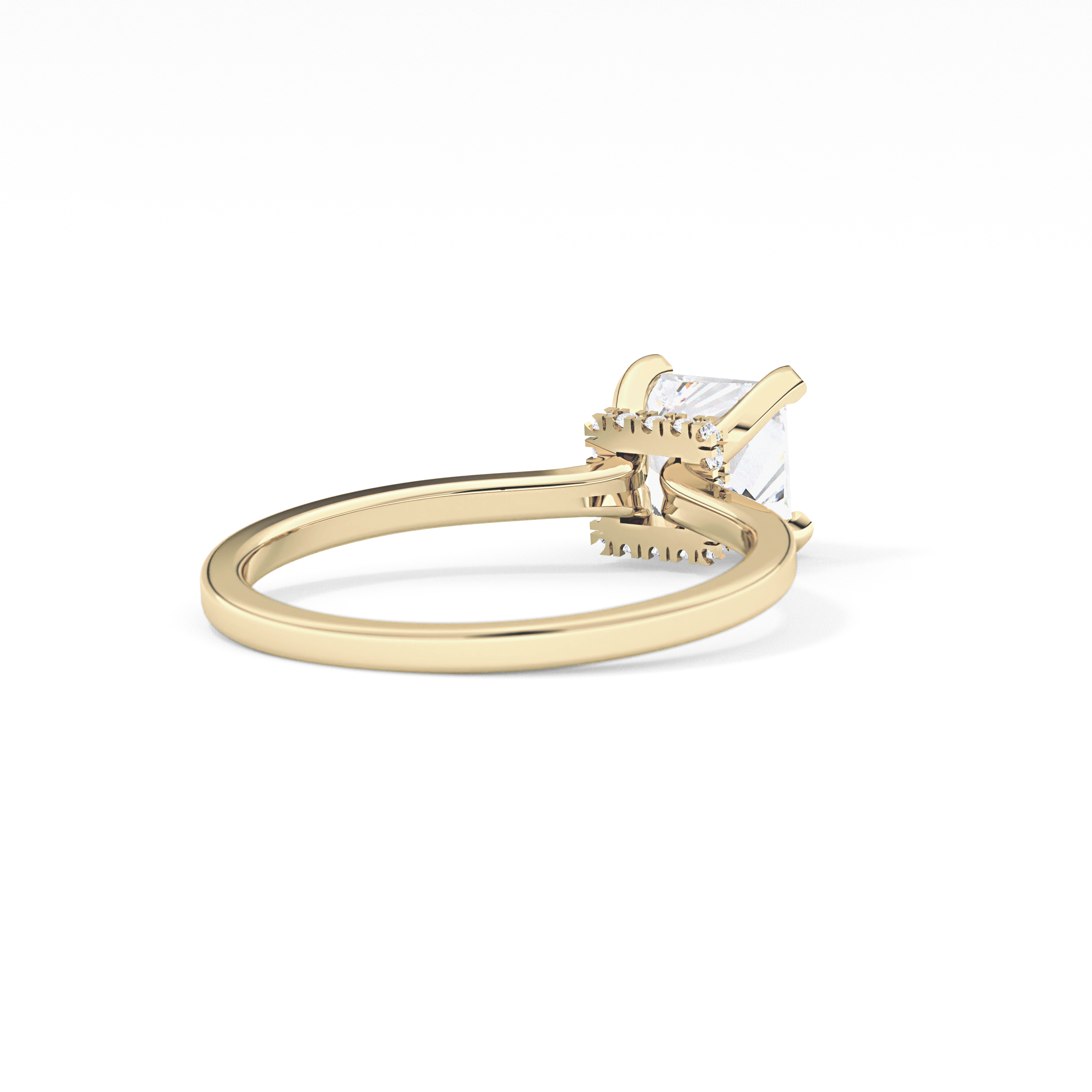 Princess Hidden Halo Lab Grown Diamond Engagement Ring