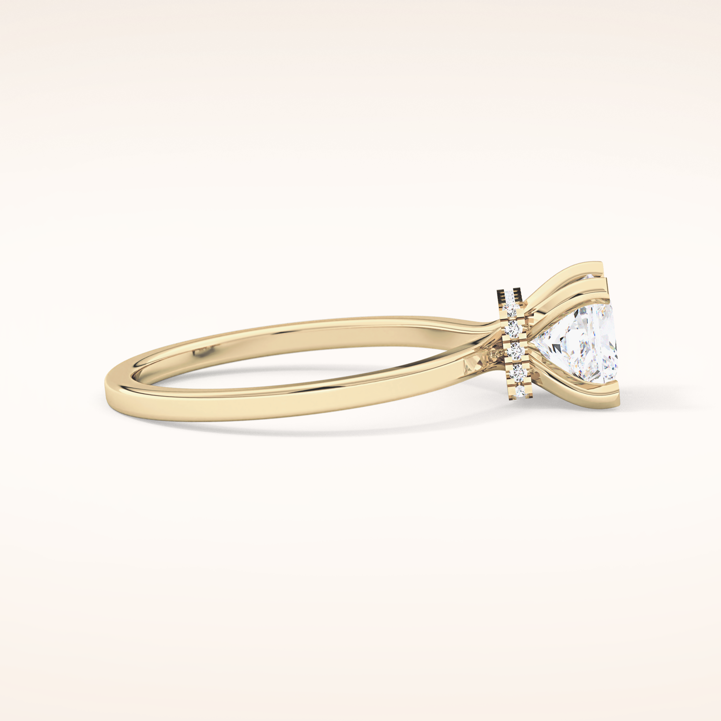 1.04 CT Princess Shaped Hidden Halo Moissanite Engagement Ring