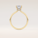 1.04 CT Princess Shaped Hidden Halo Moissanite Engagement Ring