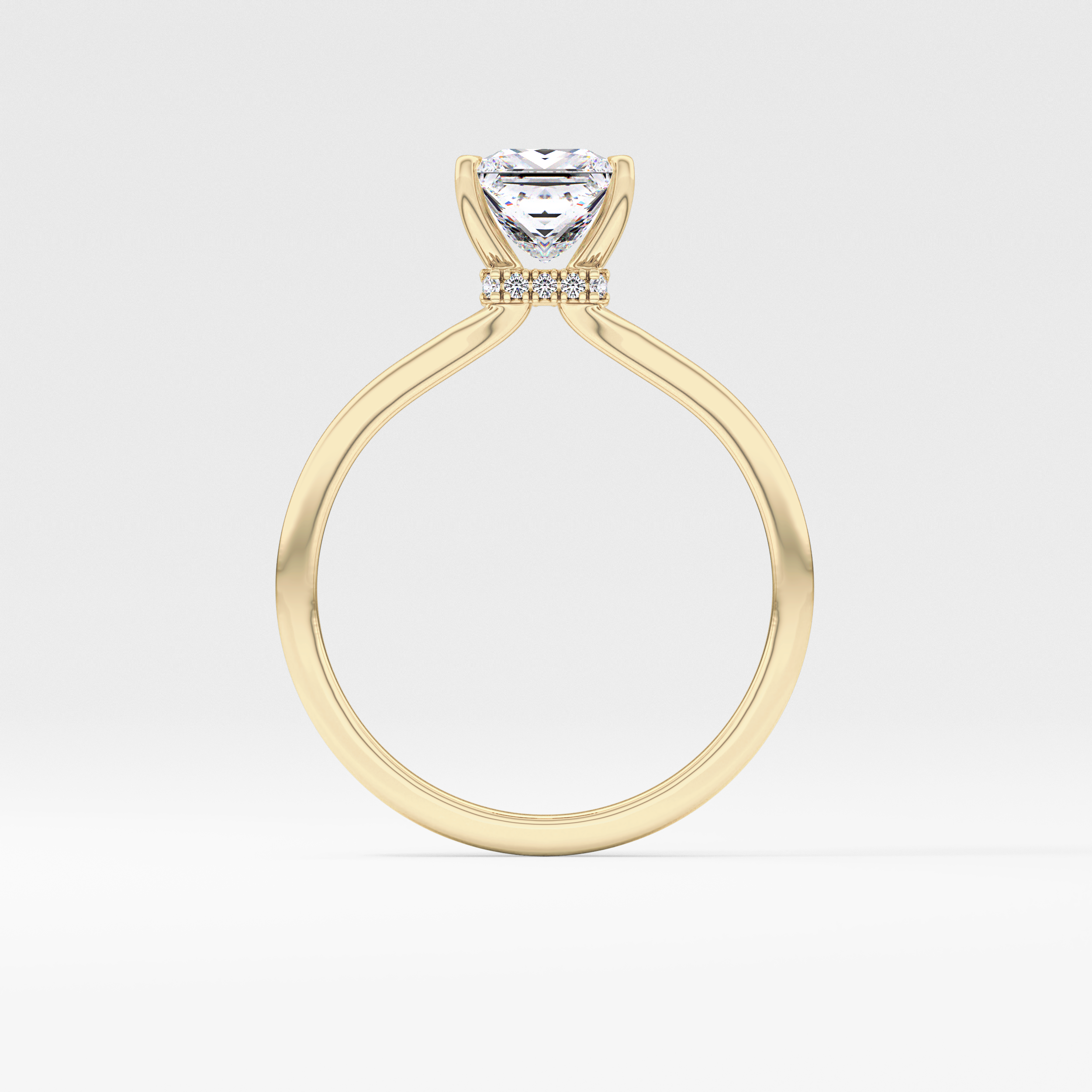 Princess Hidden Halo Lab Grown Diamond Engagement Ring