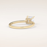 1.04 CT Princess Shaped Hidden Halo Moissanite Engagement Ring