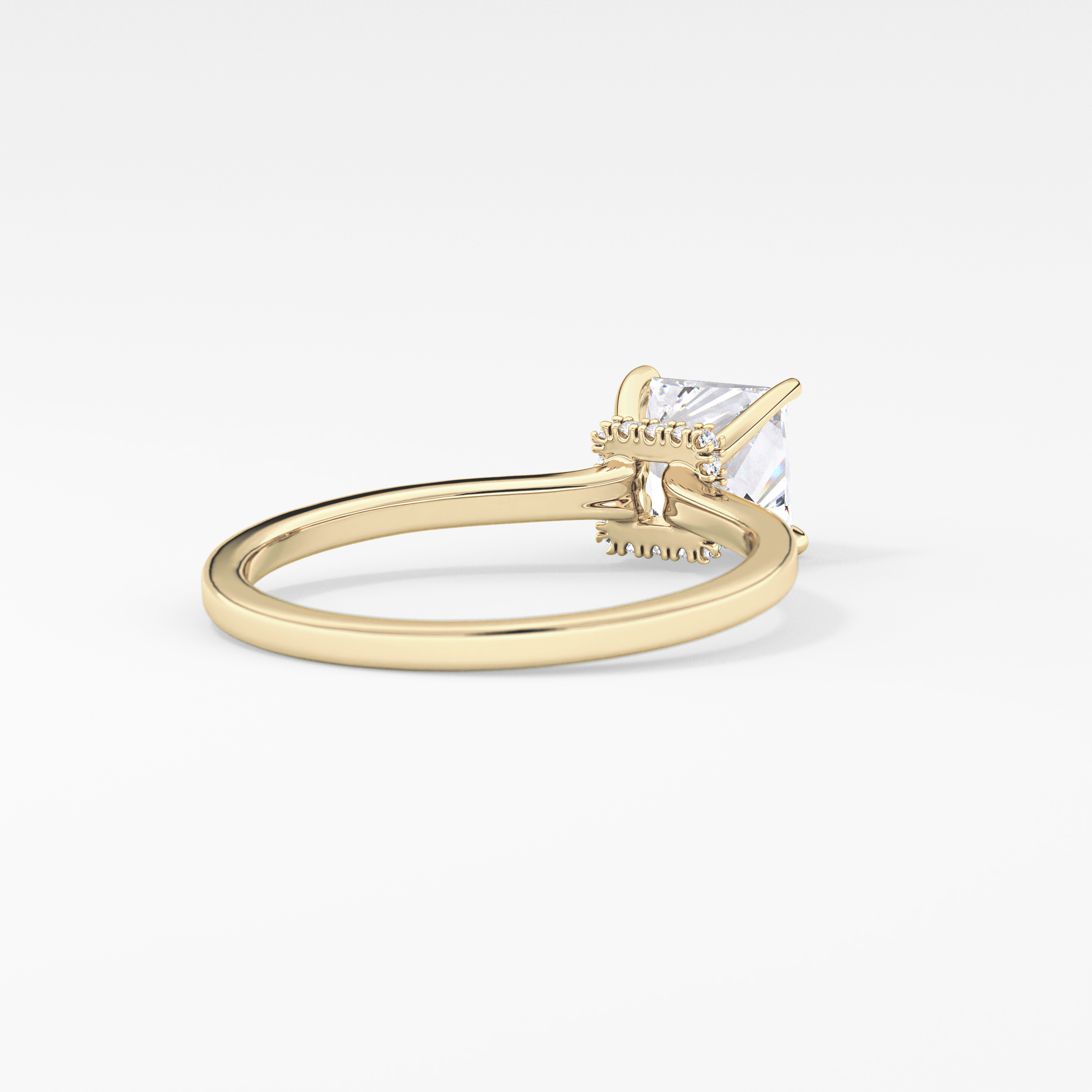 Princess Hidden Halo Lab Grown Diamond Engagement Ring