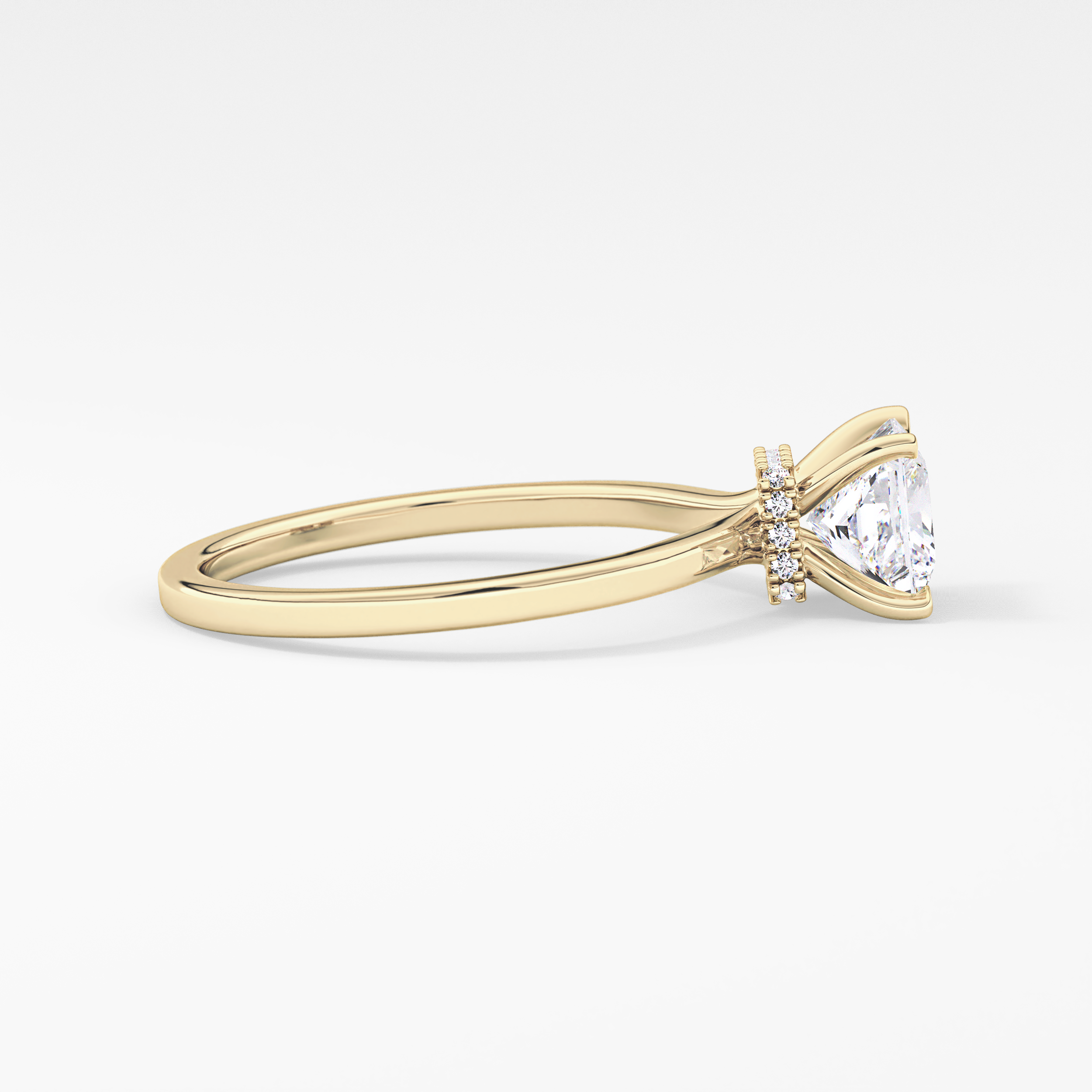 Princess Hidden Halo Lab Grown Diamond Engagement Ring