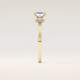 1.04 CT Princess Shaped Hidden Halo Moissanite Engagement Ring