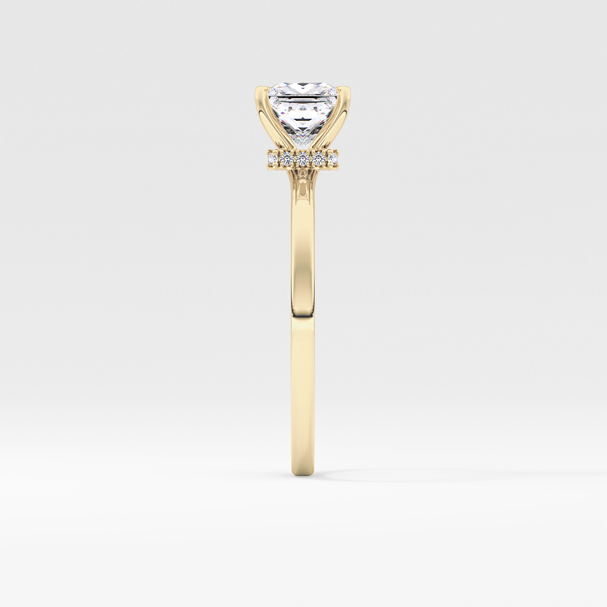 Princess Hidden Halo Lab Grown Diamond Engagement Ring
