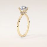 1.04 CT Princess Shaped Hidden Halo Moissanite Engagement Ring