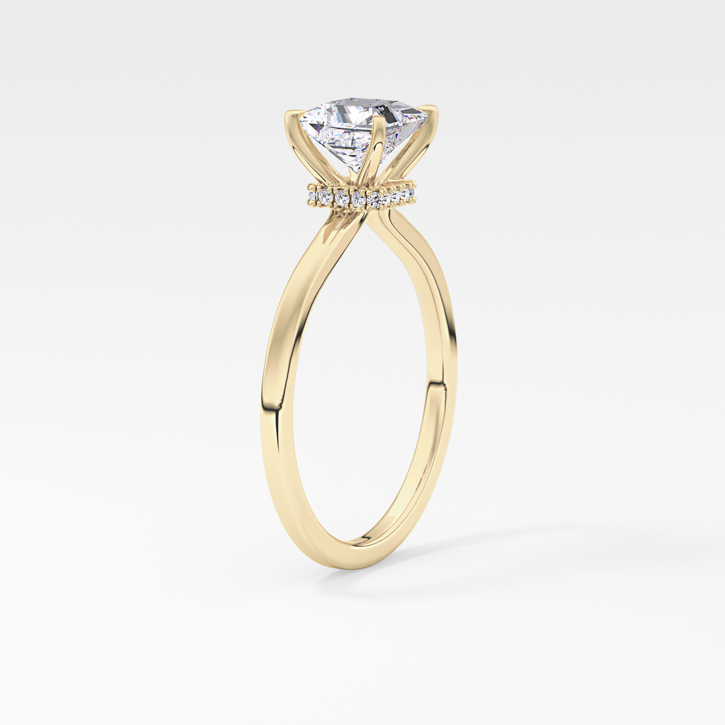 Princess Hidden Halo Lab Grown Diamond Engagement Ring