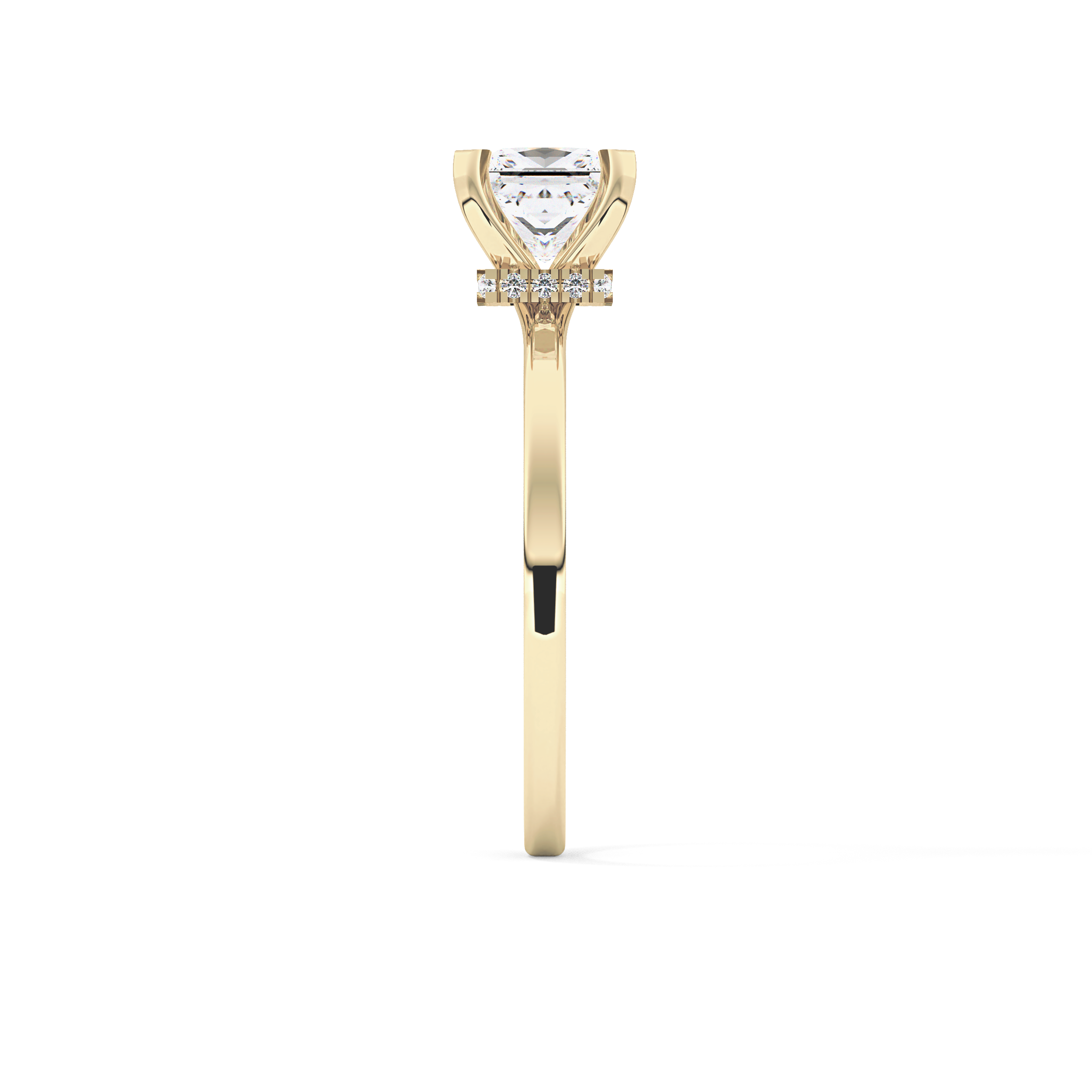 Princess Hidden Halo Lab Grown Diamond Engagement Ring