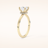 1.04 CT Princess Shaped Hidden Halo Moissanite Engagement Ring
