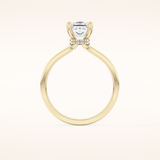1.04 CT Princess Shaped Hidden Halo Moissanite Engagement Ring