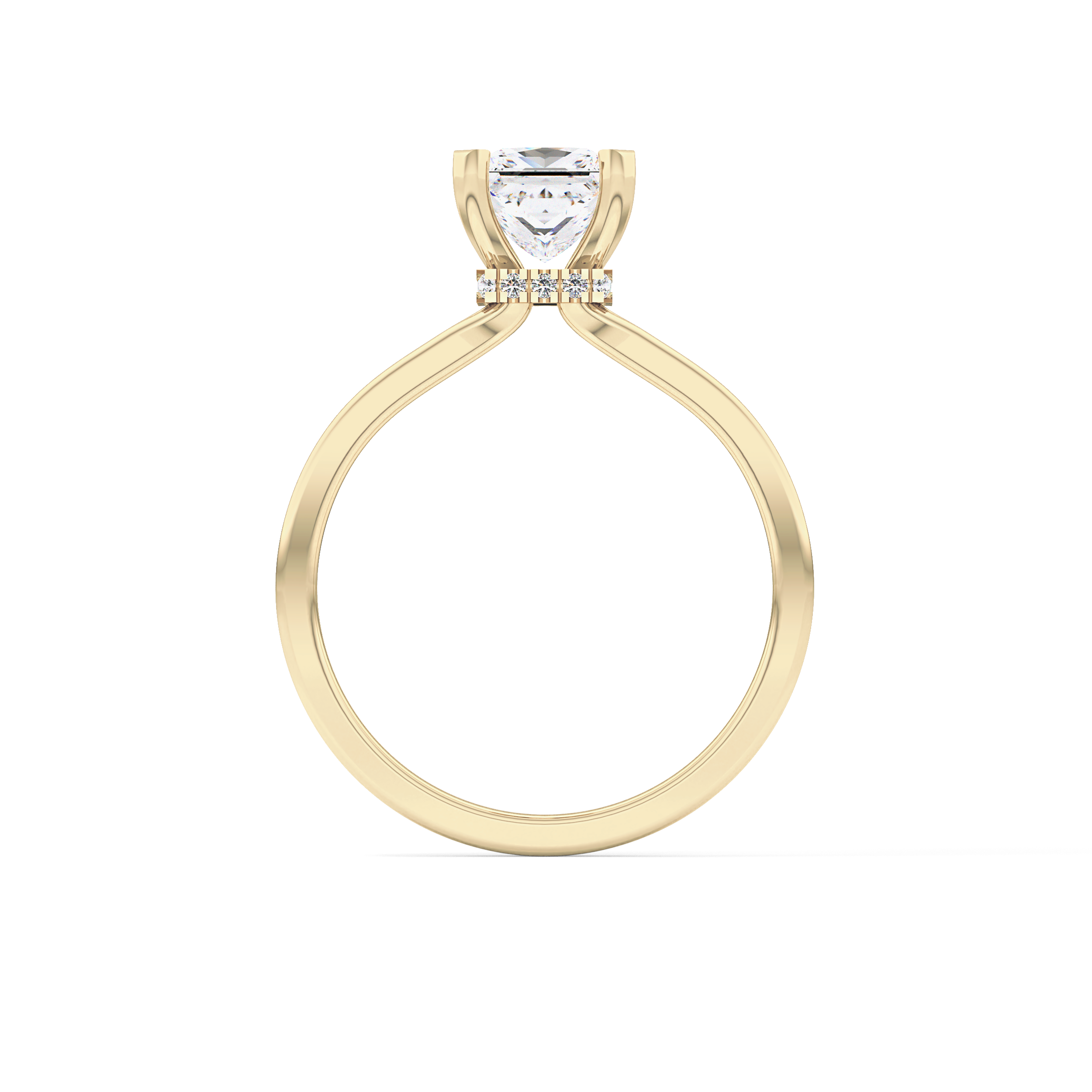Princess Hidden Halo Lab Grown Diamond Engagement Ring