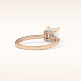 1.04 CT Princess Shaped Hidden Halo Moissanite Engagement Ring
