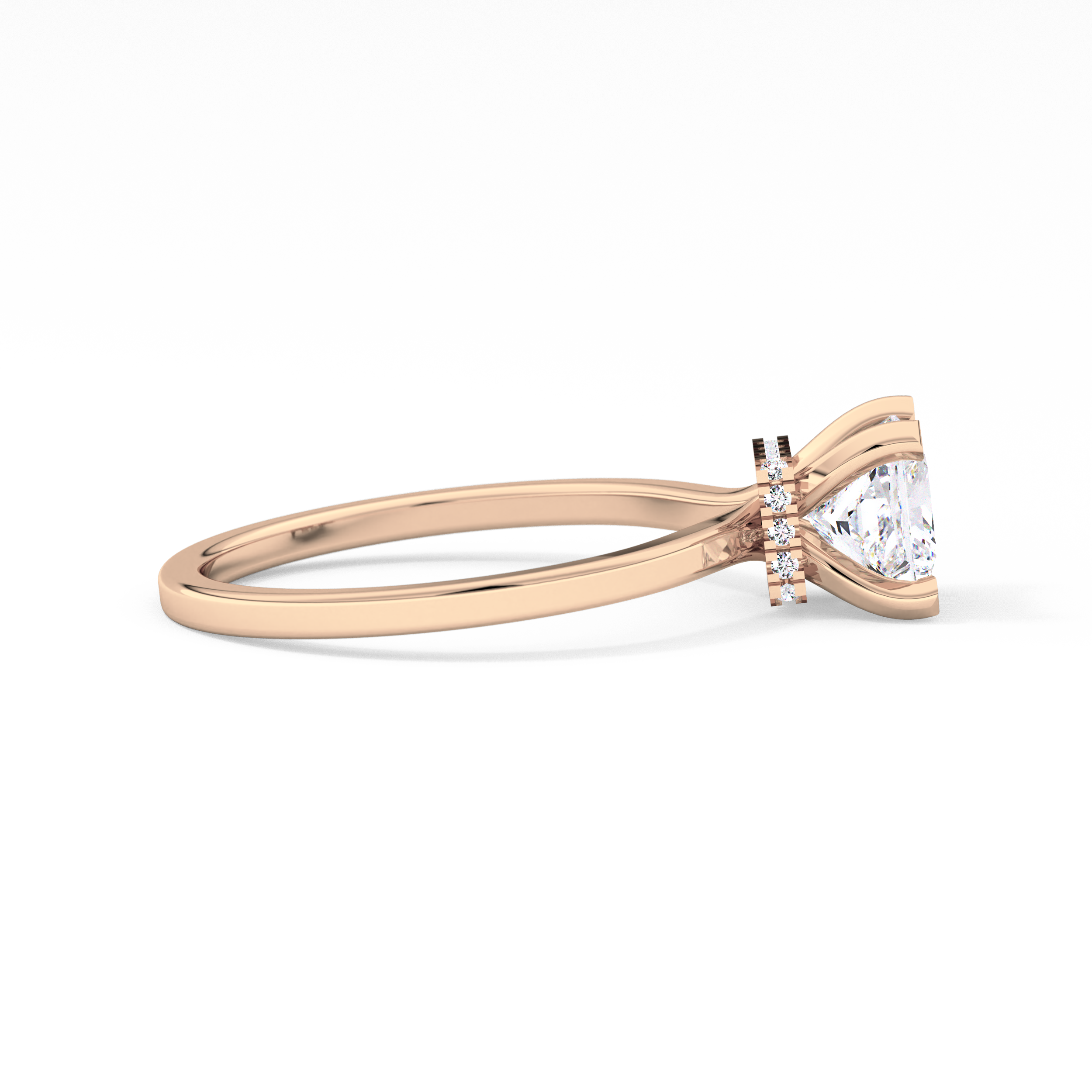 Princess Hidden Halo Lab Grown Diamond Engagement Ring