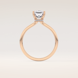 1.04 CT Princess Shaped Hidden Halo Moissanite Engagement Ring
