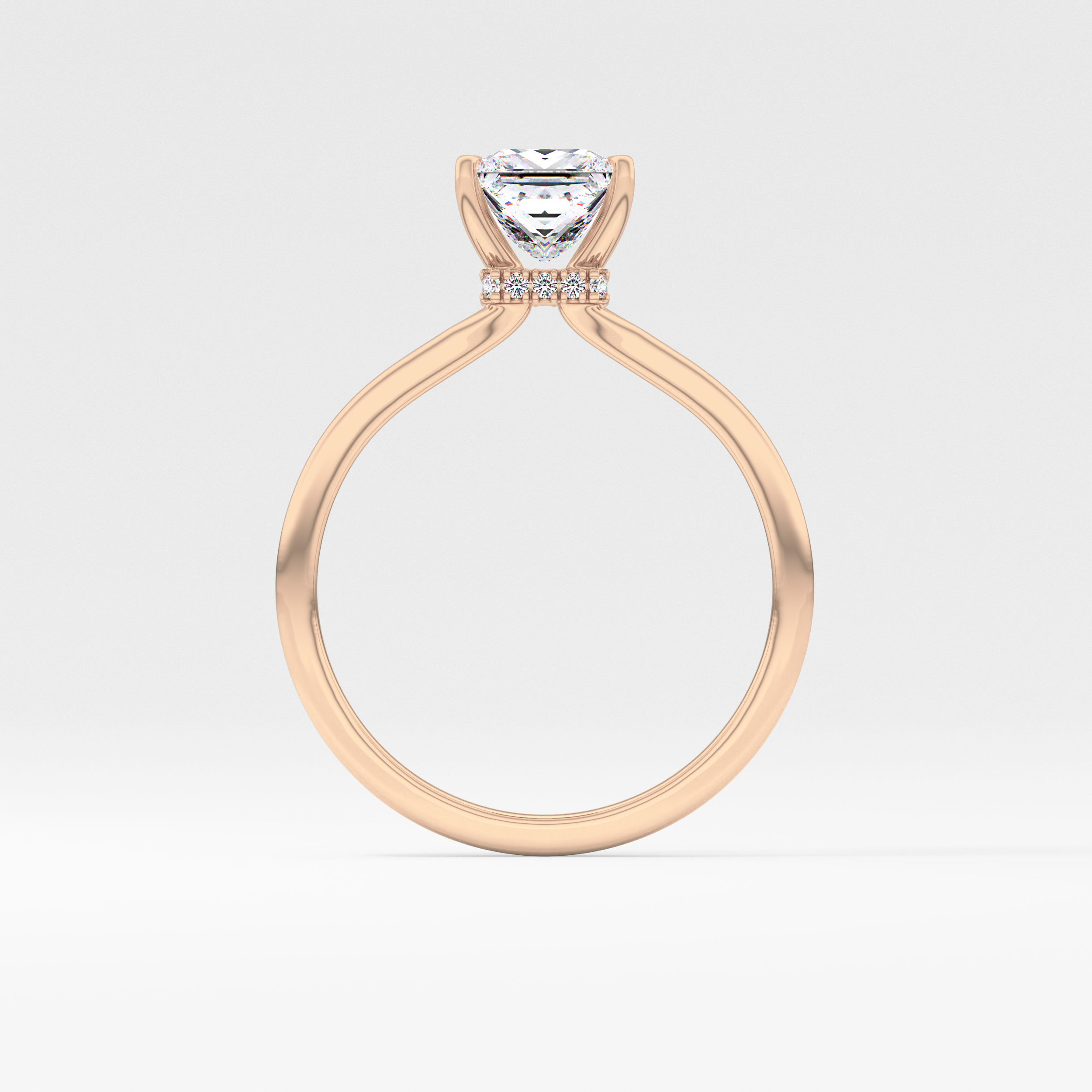 Princess Hidden Halo Lab Grown Diamond Engagement Ring