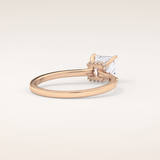 1.04 CT Princess Shaped Hidden Halo Moissanite Engagement Ring