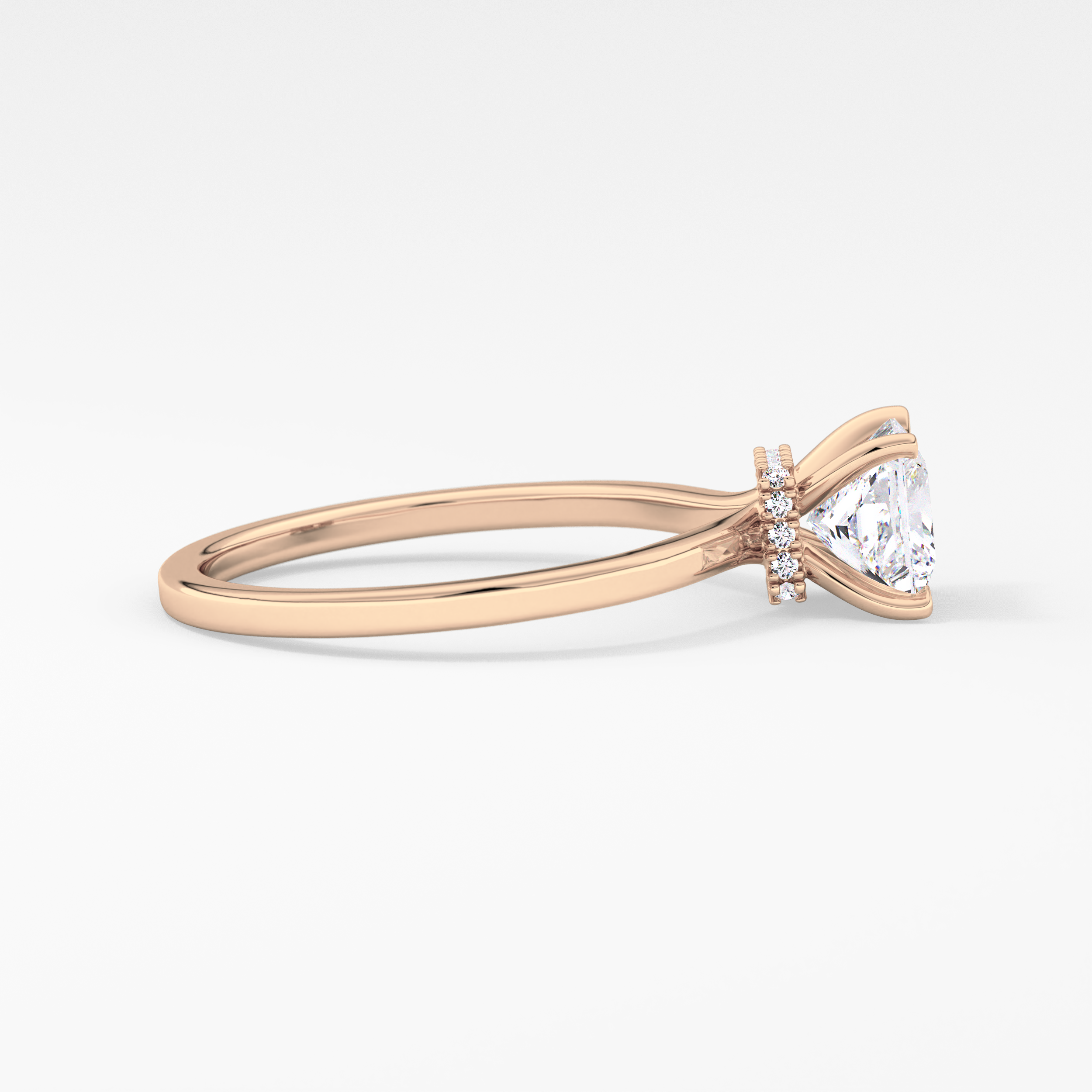Princess Hidden Halo Lab Grown Diamond Engagement Ring