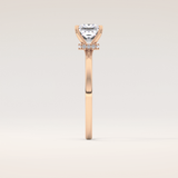 1.04 CT Princess Shaped Hidden Halo Moissanite Engagement Ring