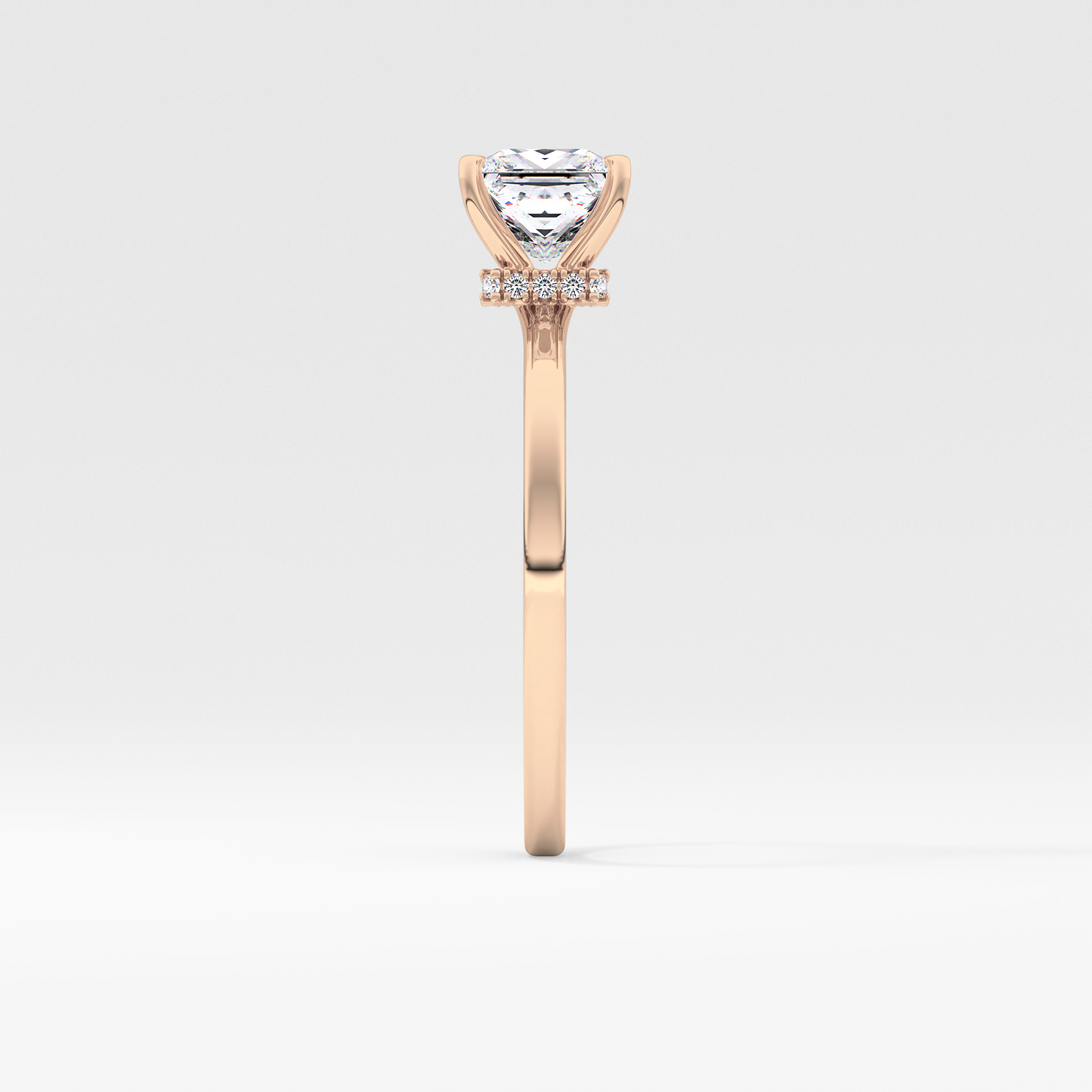 Princess Hidden Halo Lab Grown Diamond Engagement Ring