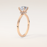 1.04 CT Princess Shaped Hidden Halo Moissanite Engagement Ring