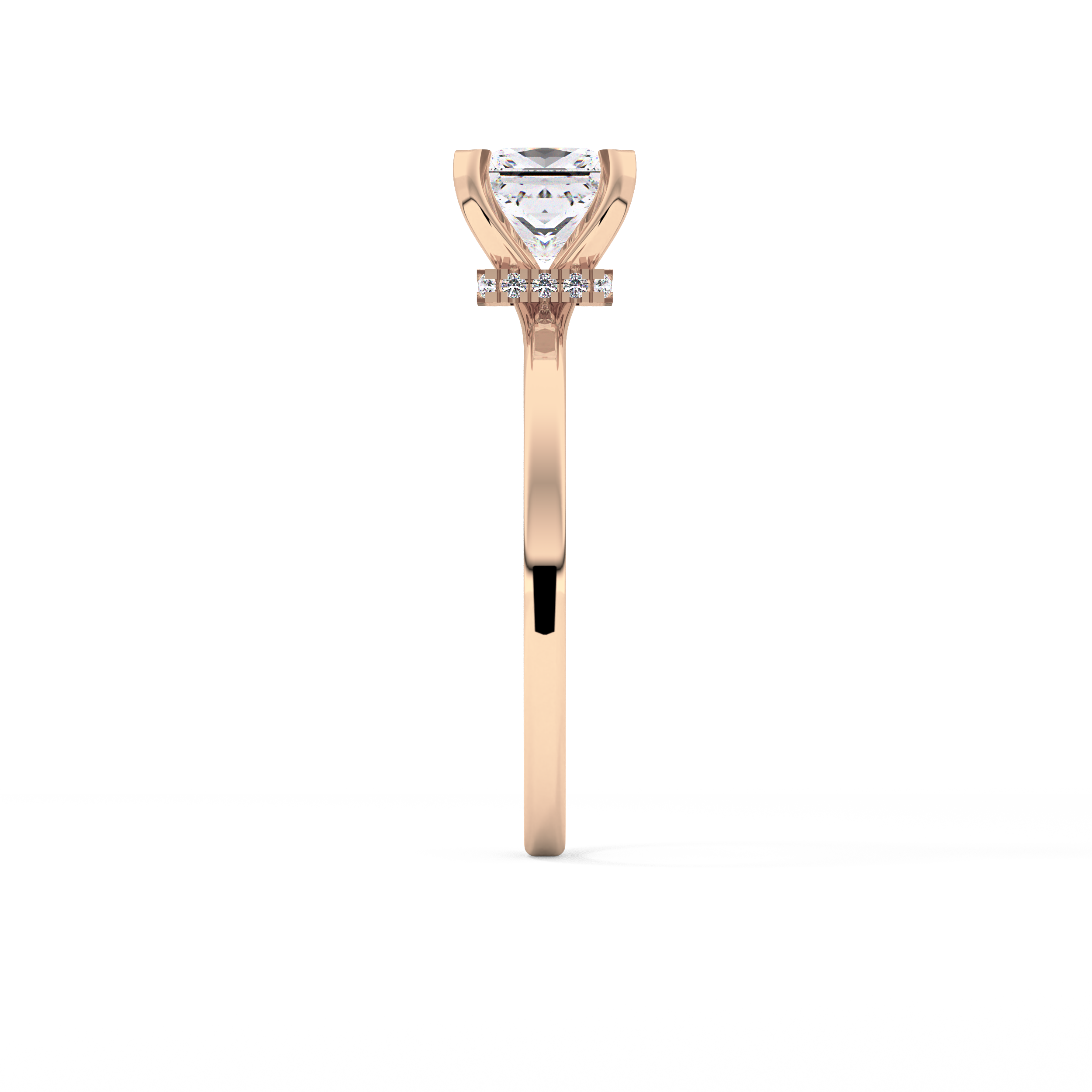 Princess Hidden Halo Lab Grown Diamond Engagement Ring