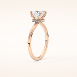 1.04 CT Princess Shaped Hidden Halo Moissanite Engagement Ring