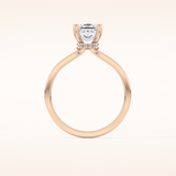 1.04 CT Princess Shaped Hidden Halo Moissanite Engagement Ring