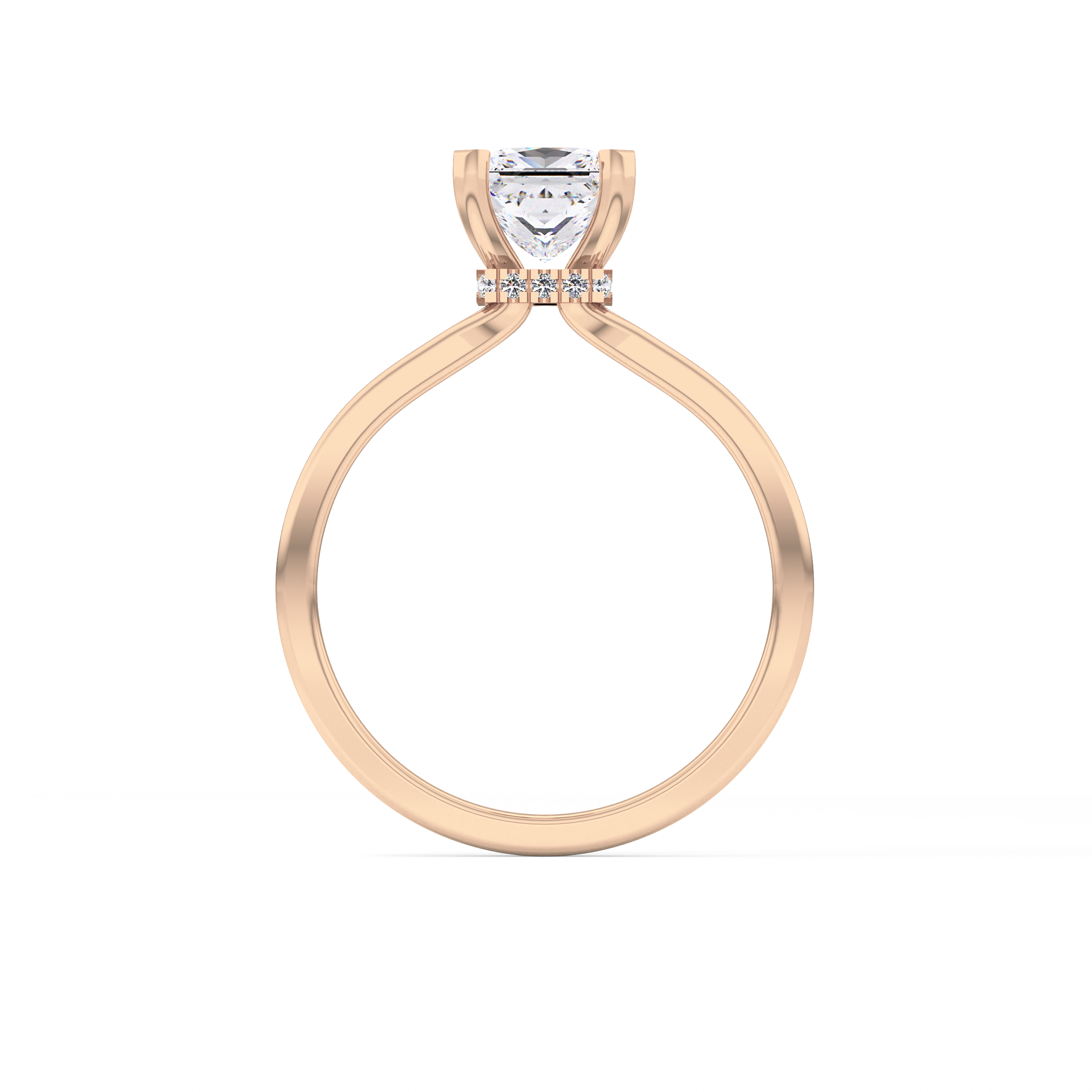 Princess Hidden Halo Lab Grown Diamond Engagement Ring