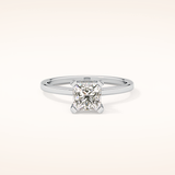 1.04 CT Princess Shaped Hidden Halo Moissanite Engagement Ring