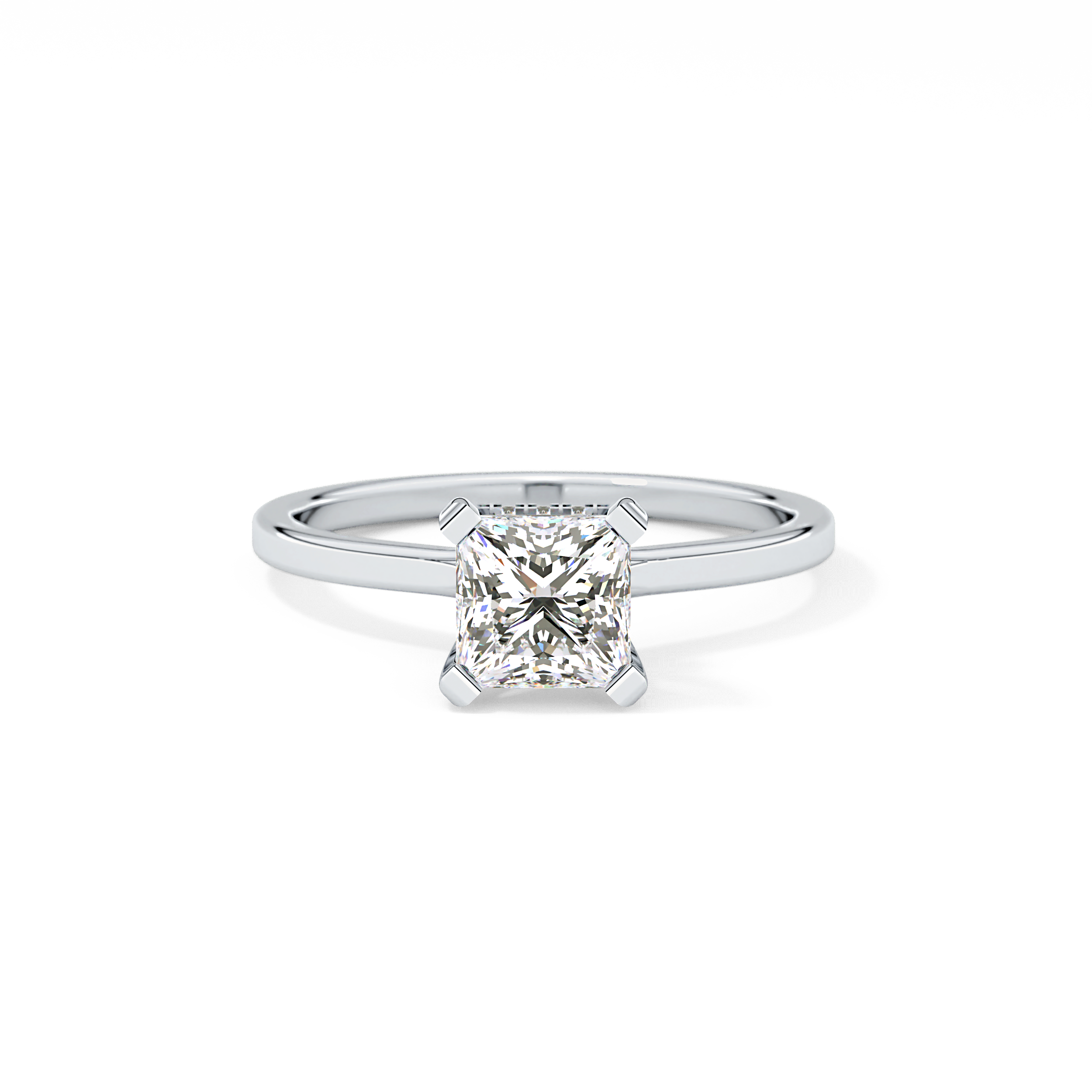 Princess Hidden Halo Lab Grown Diamond Engagement Ring