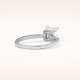 1.04 CT Princess Shaped Hidden Halo Moissanite Engagement Ring