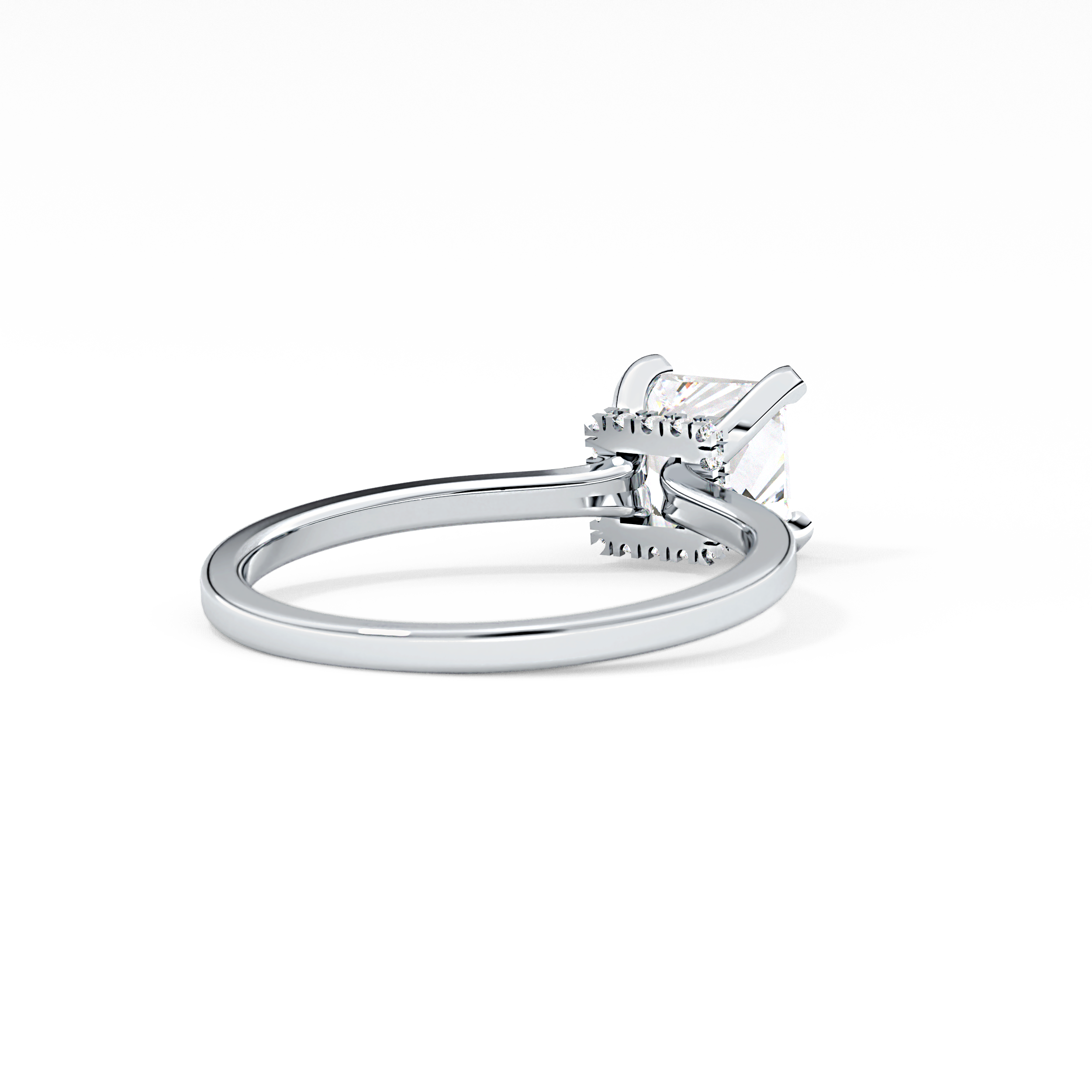 Princess Hidden Halo Lab Grown Diamond Engagement Ring
