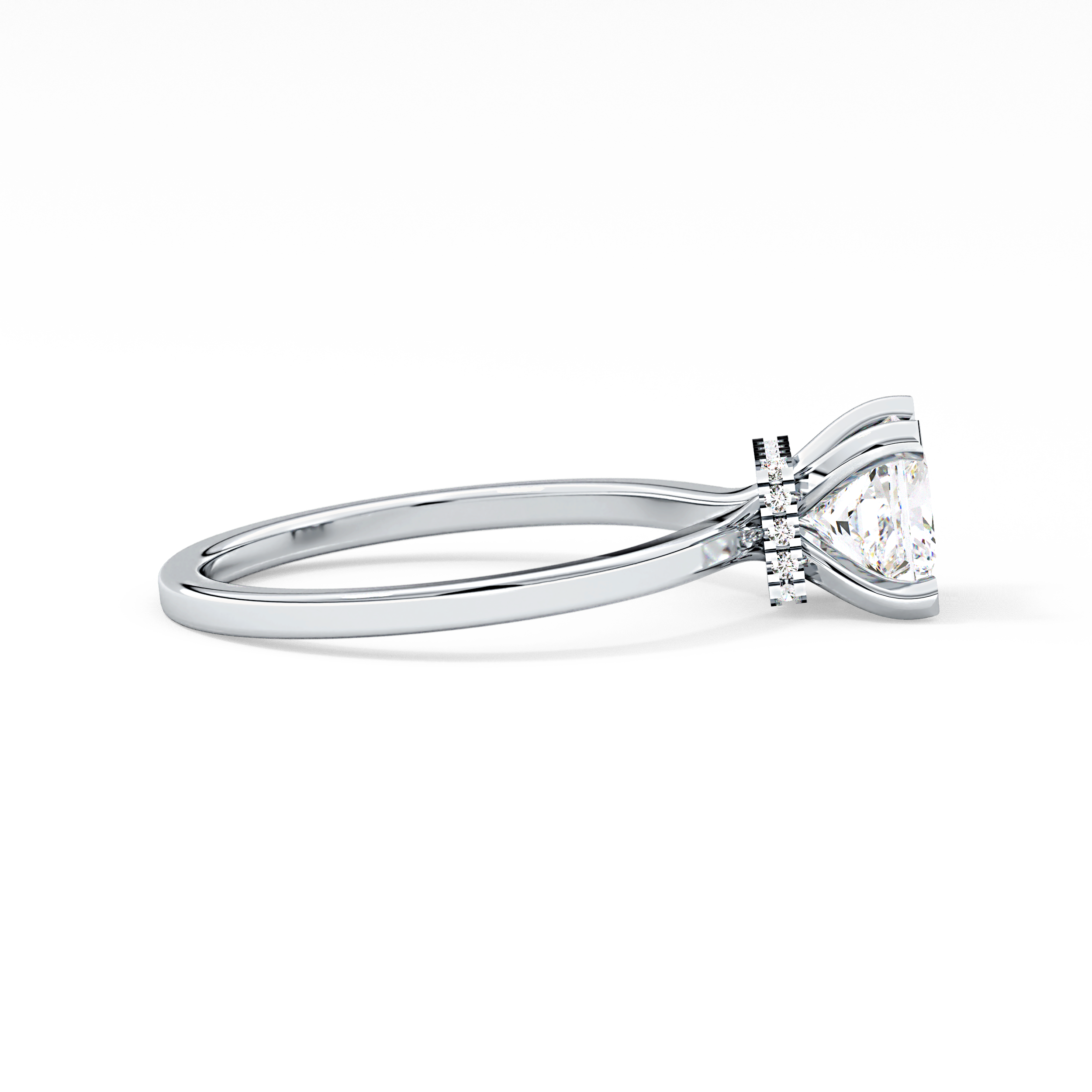 Princess Hidden Halo Lab Grown Diamond Engagement Ring
