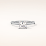 1.04 CT Princess Shaped Hidden Halo Moissanite Engagement Ring