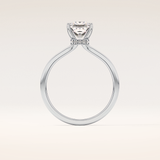 1.04 CT Princess Shaped Hidden Halo Moissanite Engagement Ring