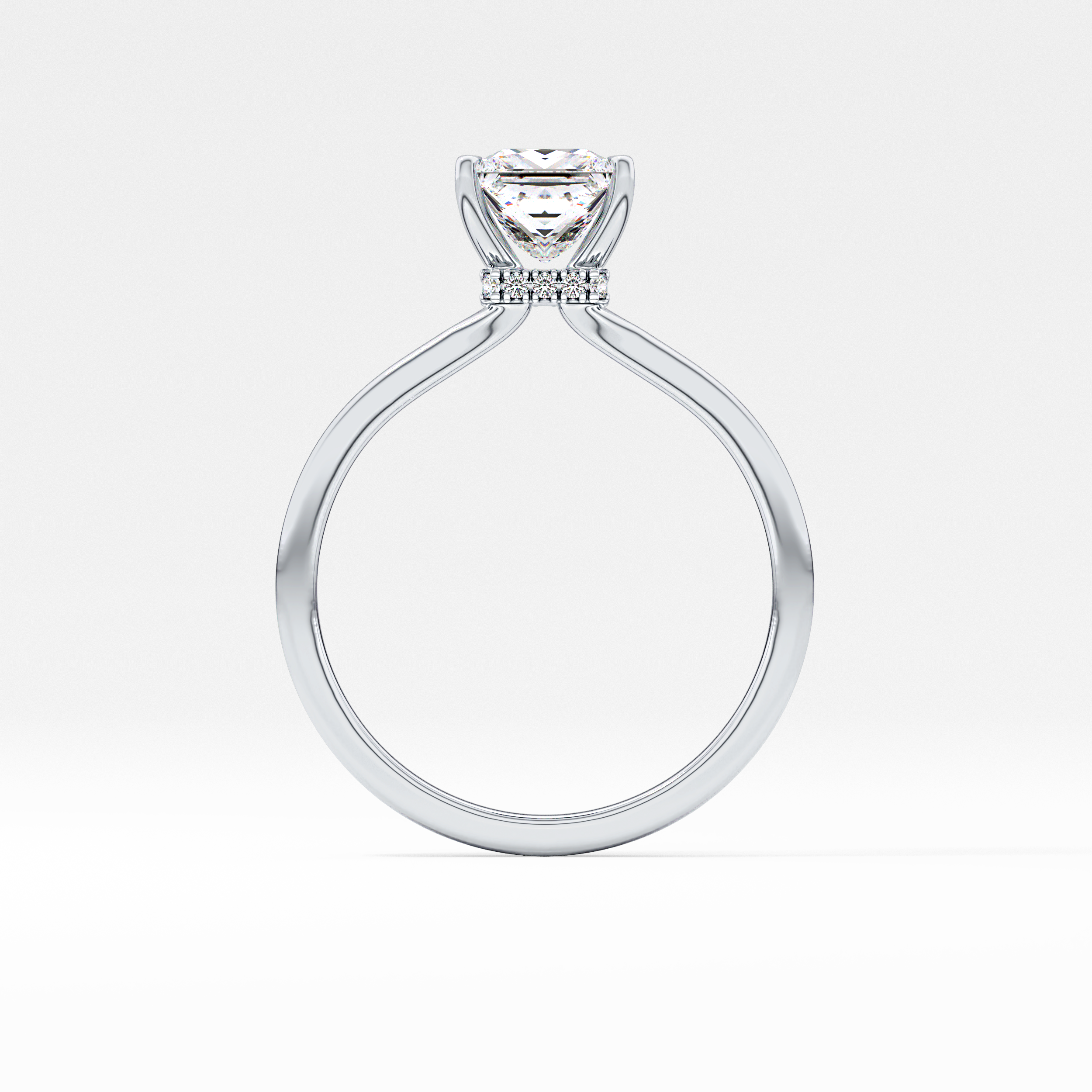 Princess Hidden Halo Lab Grown Diamond Engagement Ring