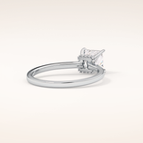 1.04 CT Princess Shaped Hidden Halo Moissanite Engagement Ring