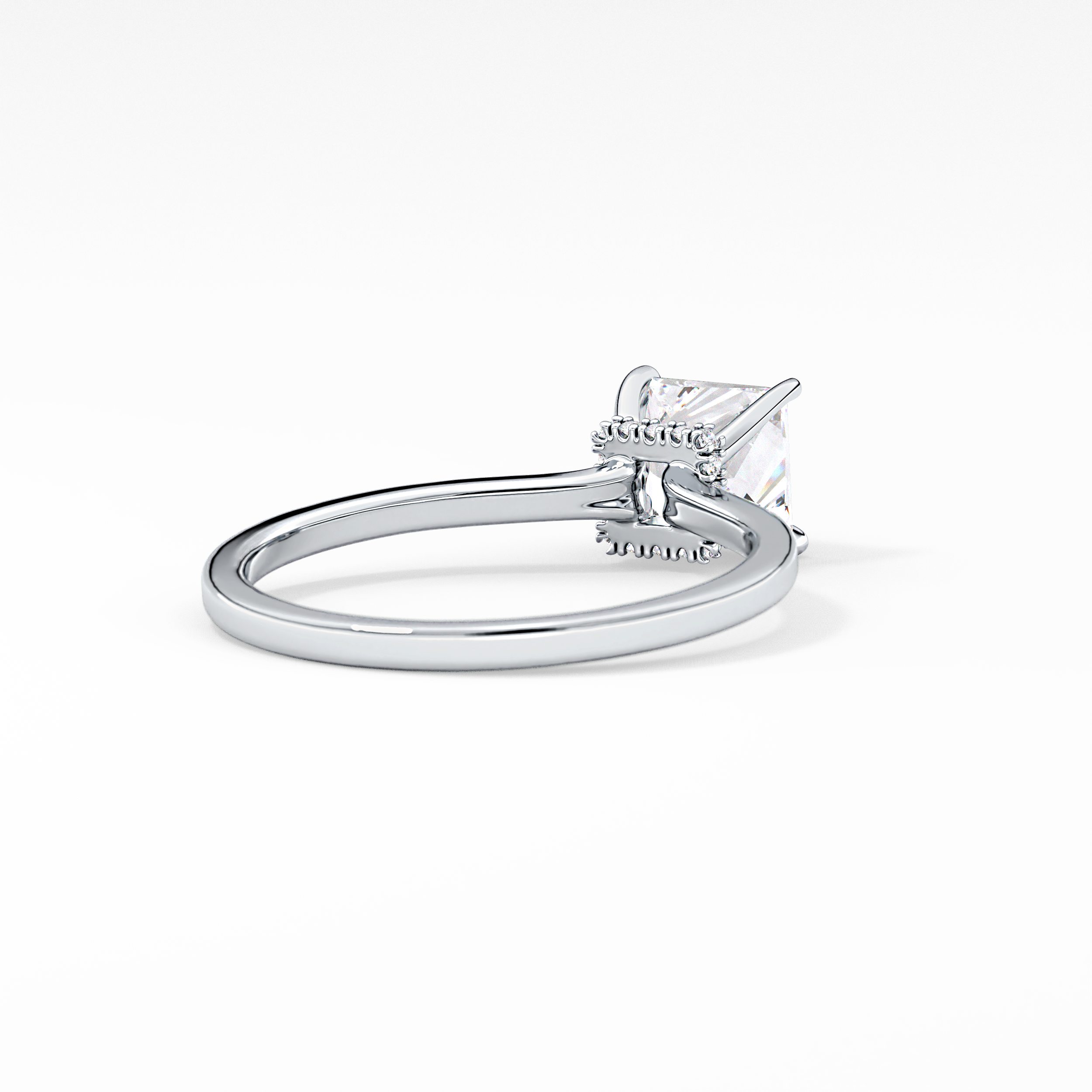Princess Hidden Halo Lab Grown Diamond Engagement Ring