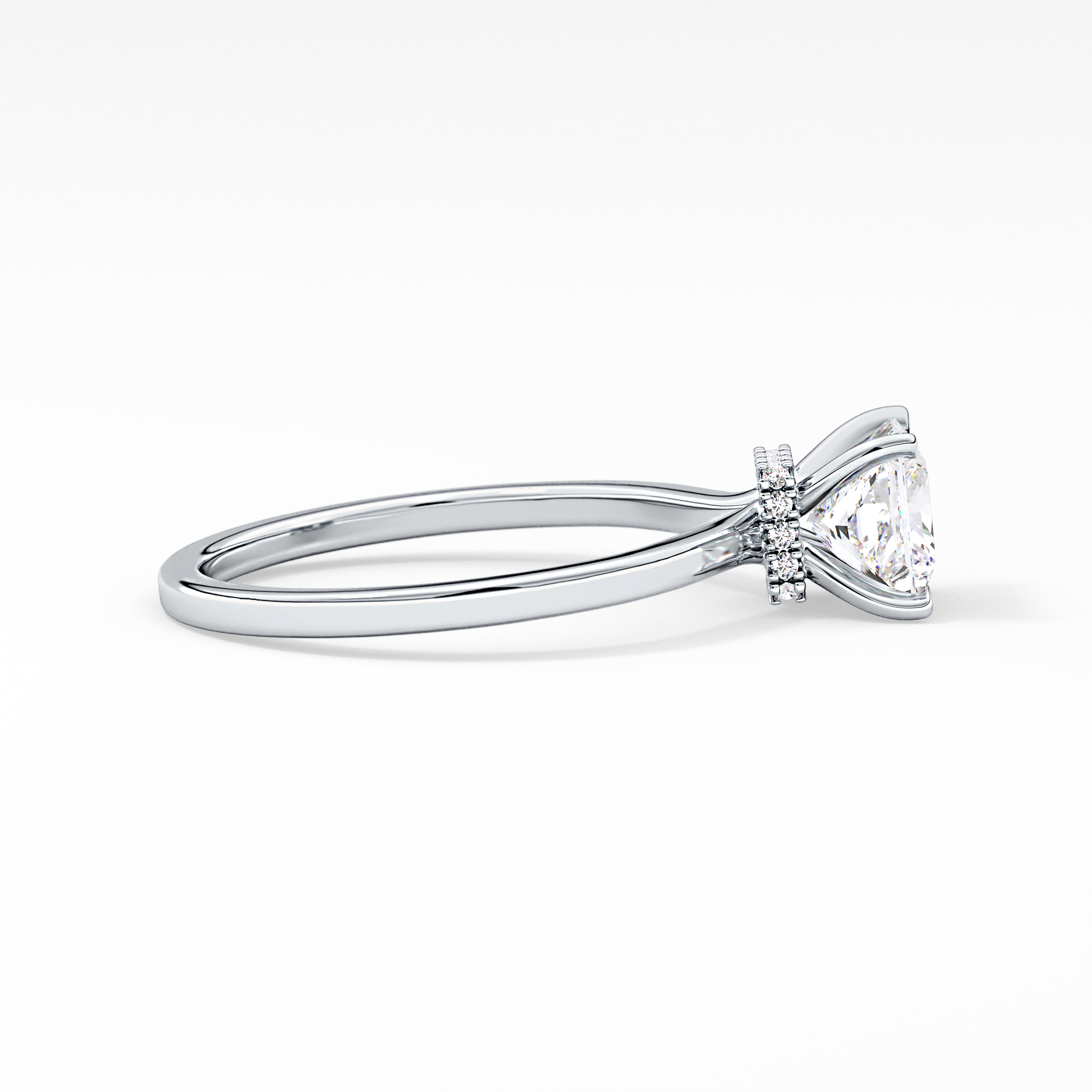 Princess Hidden Halo Lab Grown Diamond Engagement Ring