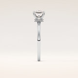 1.04 CT Princess Shaped Hidden Halo Moissanite Engagement Ring
