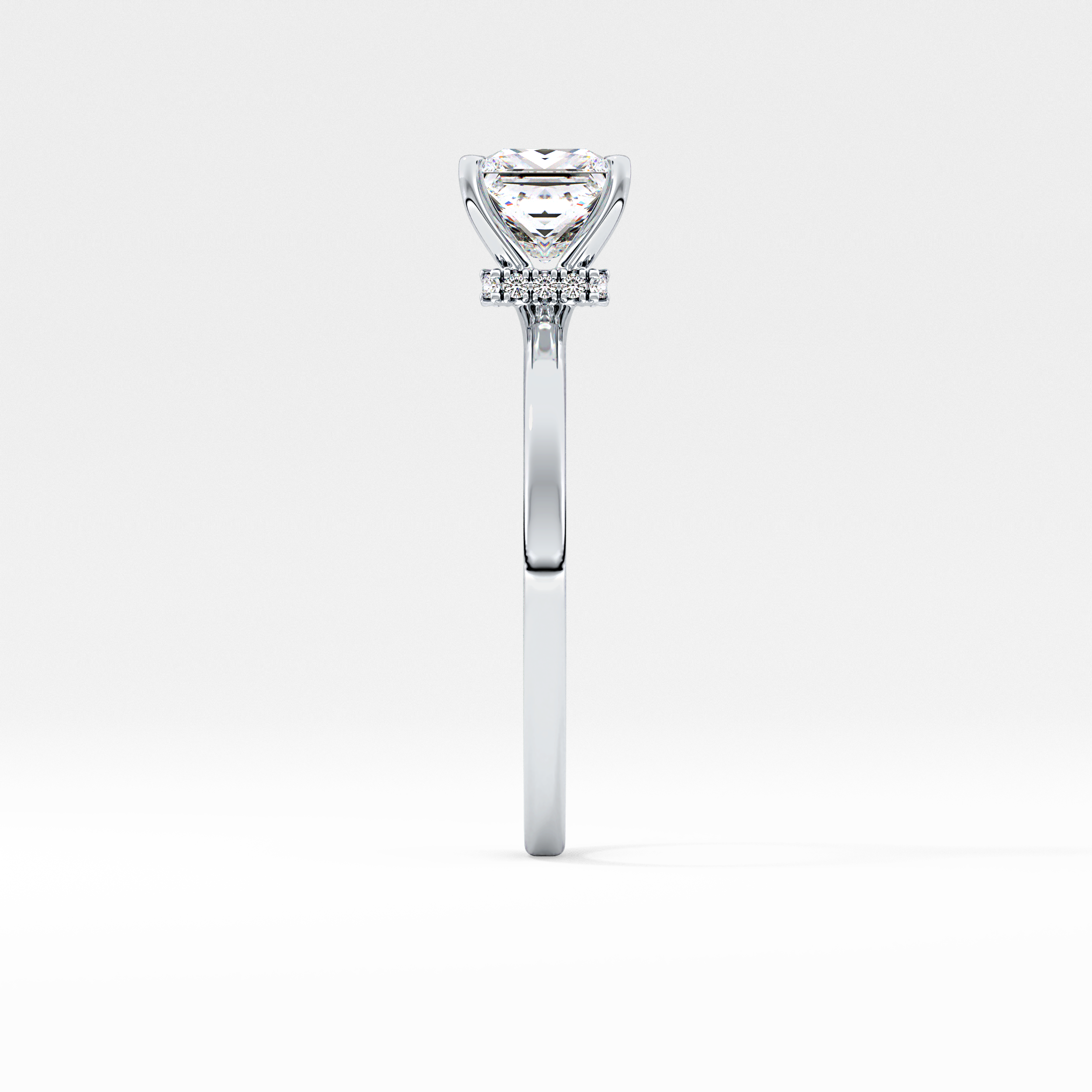 Princess Hidden Halo Lab Grown Diamond Engagement Ring
