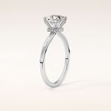 1.04 CT Princess Shaped Hidden Halo Moissanite Engagement Ring