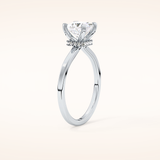 1.04 CT Princess Shaped Hidden Halo Moissanite Engagement Ring