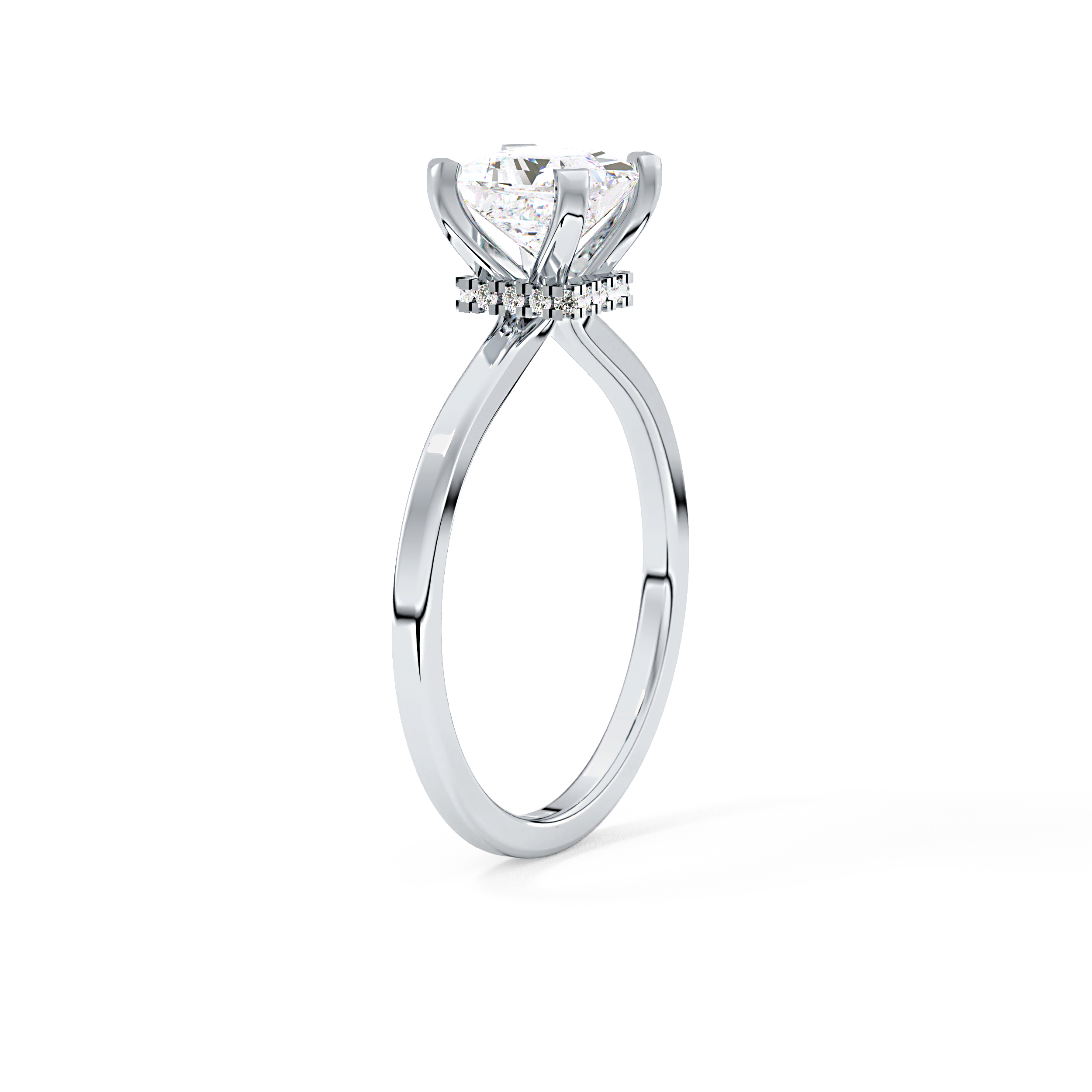 Princess Hidden Halo Lab Grown Diamond Engagement Ring